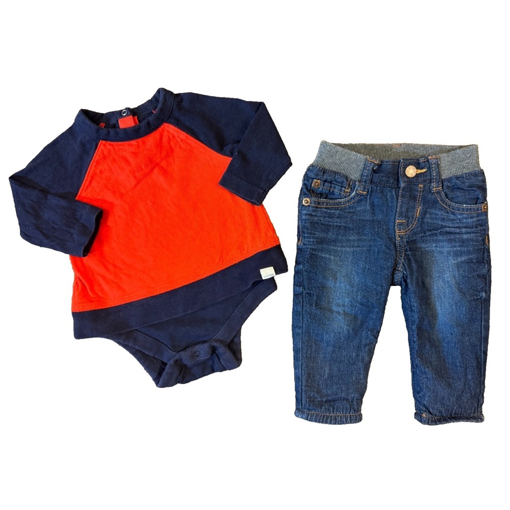 Gap Baby Boy 3/6 Months Clothes Lot Lined Jeans Pants Sweatshirt‎ Shirt Logo